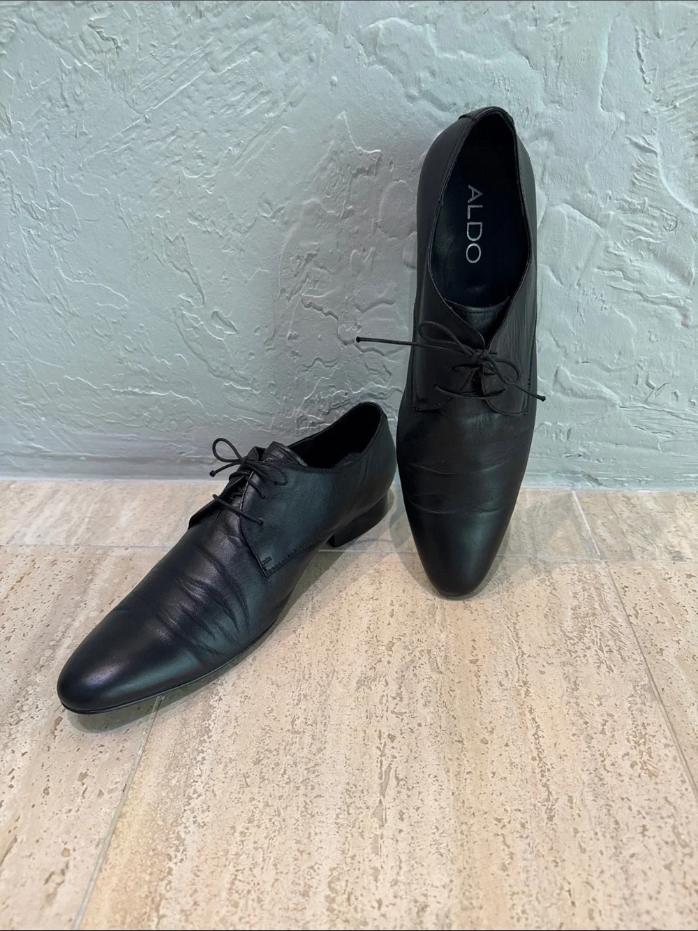 Aldo Classic Black Leather Men's Lace-Up Dress Shoes. Size 11